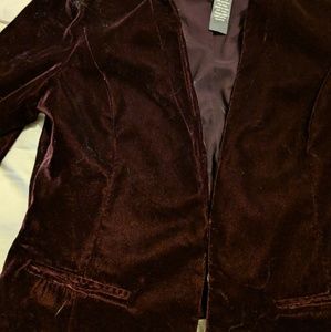 Short "velvet" deep burgundy blazer-